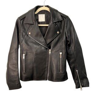 Sandro $790 Lambskin Leather Moto Jacket Size 2 Medium NWT